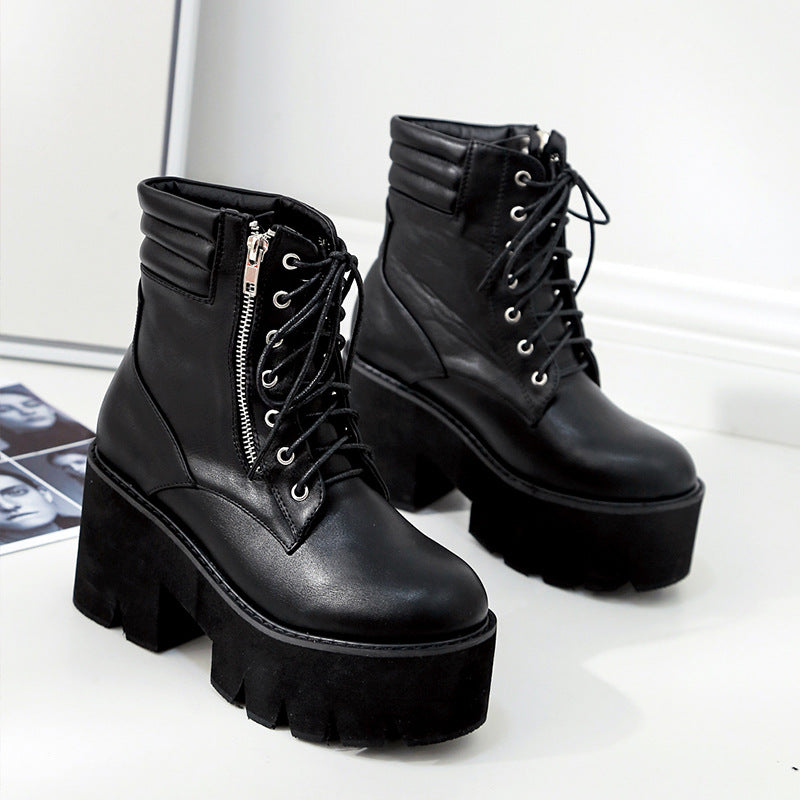Round-headed Muffin Platform Martin Boots