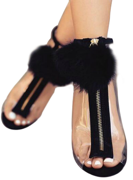 High Heel Peep Toe Transparent Clear Ankle Boots