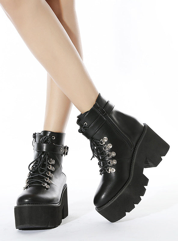 Round-headed Thick-soled Heel Boots