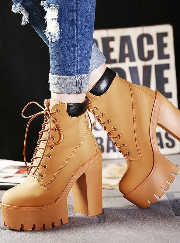 Thick-heeled Waterproof Platform Martin Boots