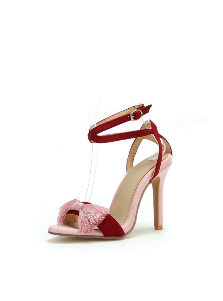 Color Matching Bow Ultra-high Heel Sandals