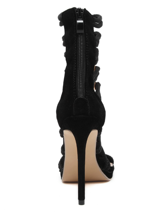 Strappy Ankle Boots Shoes Woman High Heel Stilettos