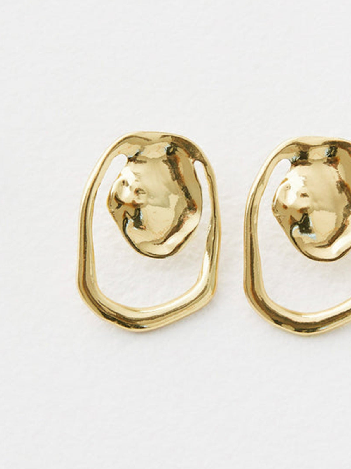 Golden Stone Edge Earrings