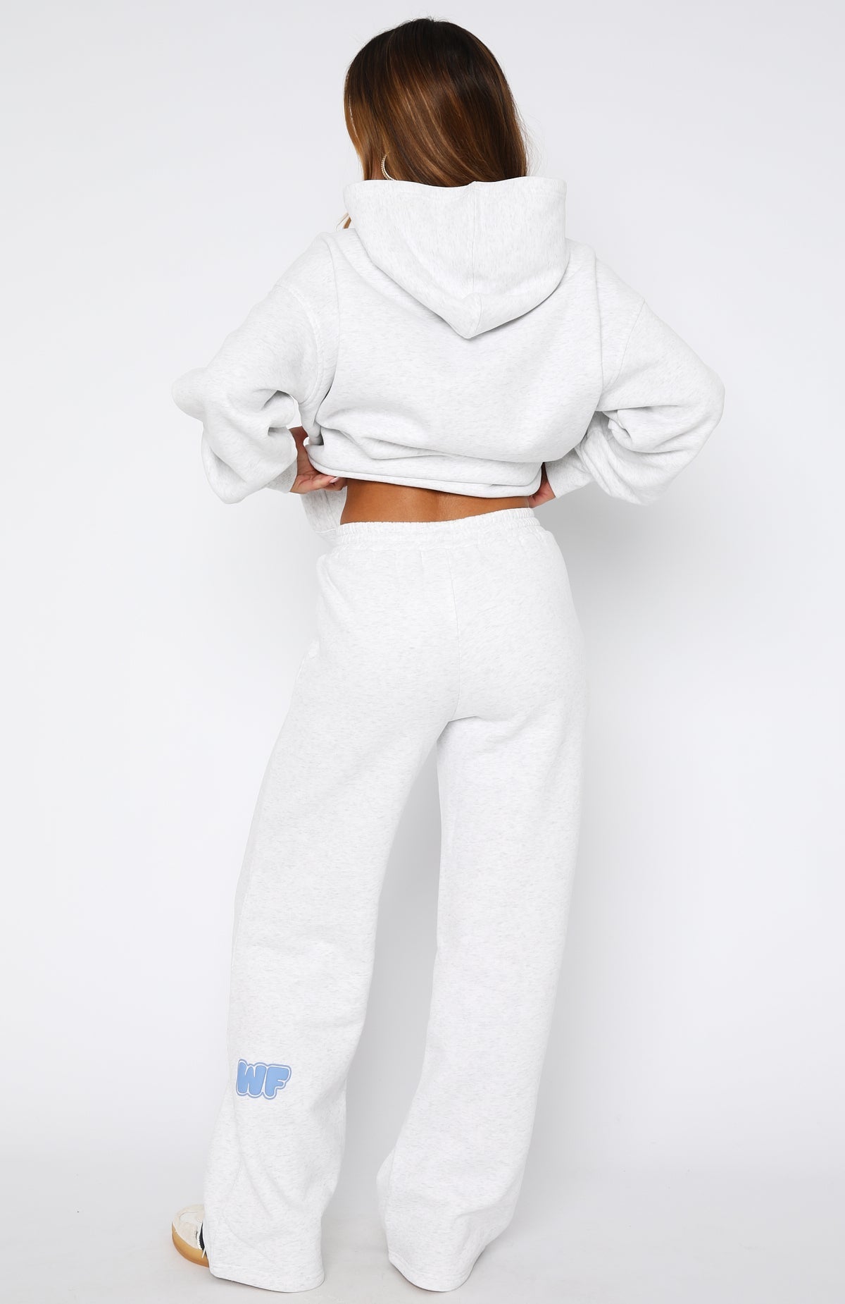 Don't Even Try Wide Leg Sweatpants Grey Marle