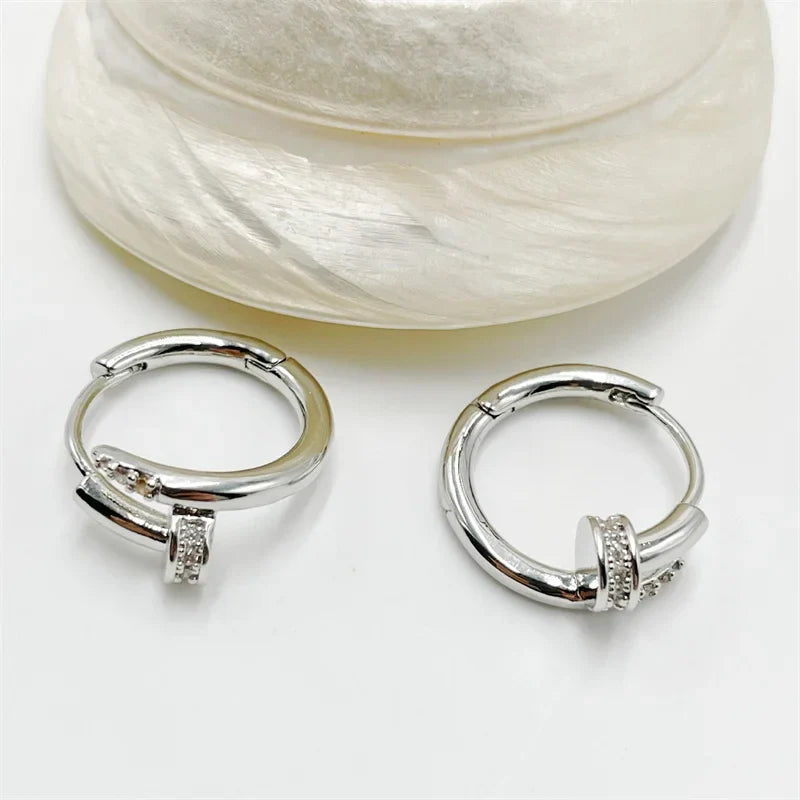 Nail-Inspired Hoop Earrings