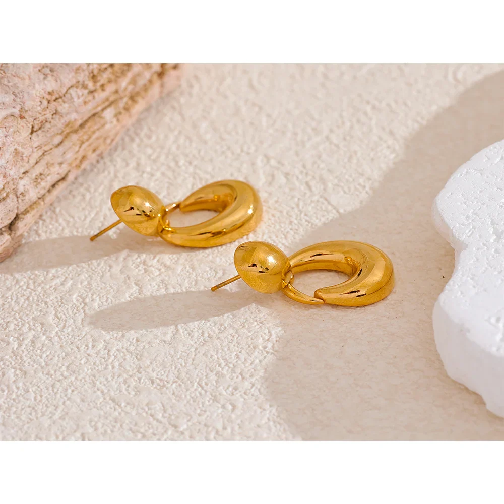 C- Shape Drop Earrings