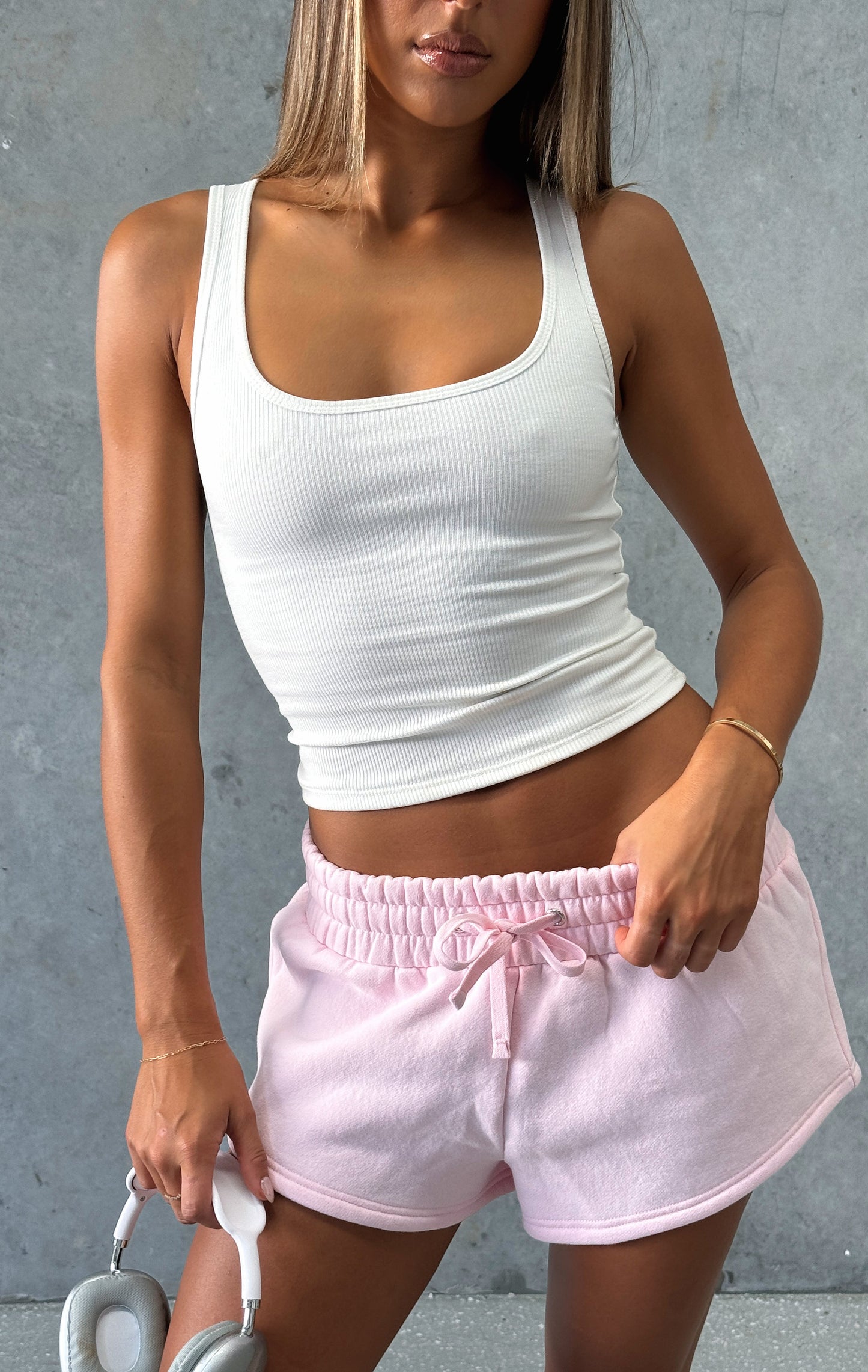 You Left Me Shorts Baby Pink