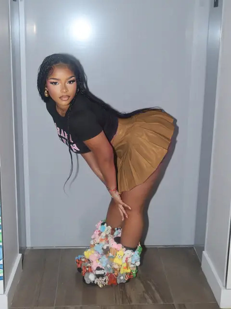 PLEATED LEATHER SKIRT