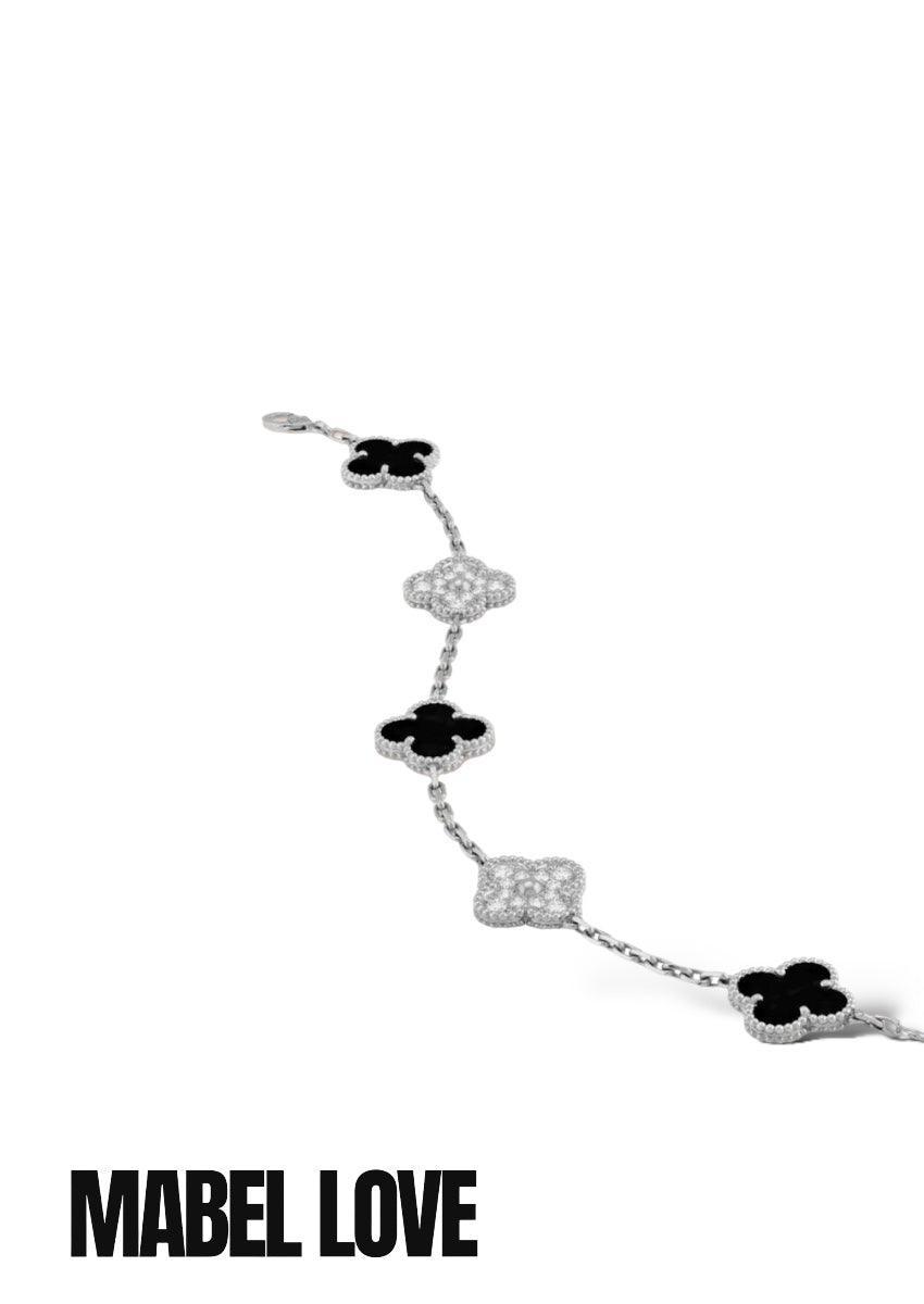 Silver Two Tone Clover Bracelets