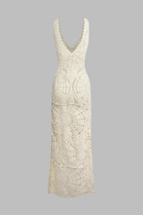 Crochet Hollow-Out Long Dress