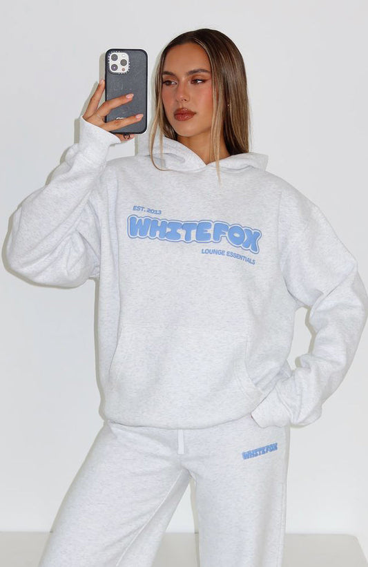 Give It A Try Oversized Hoodie Grey Marle