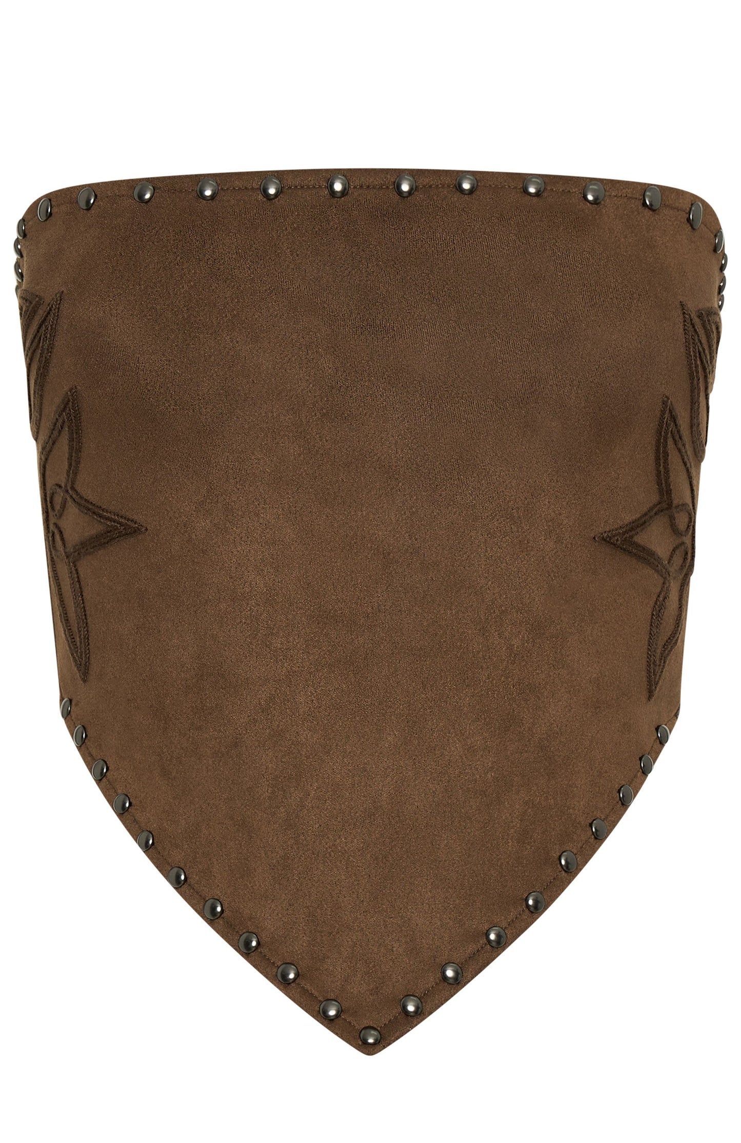 Rumours Strapless Faux Suede Top Chocolate