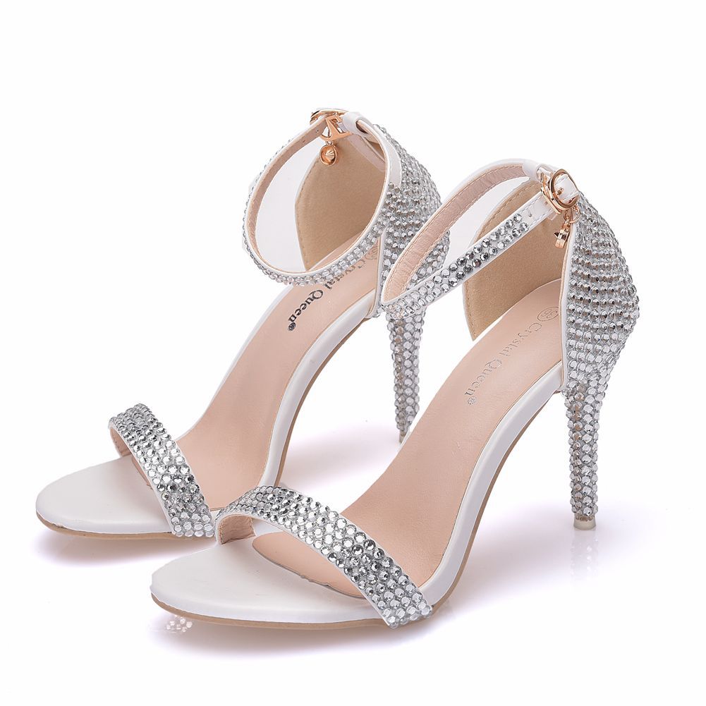 Sequined Roman Stiletto Crystal Sandals Shoes