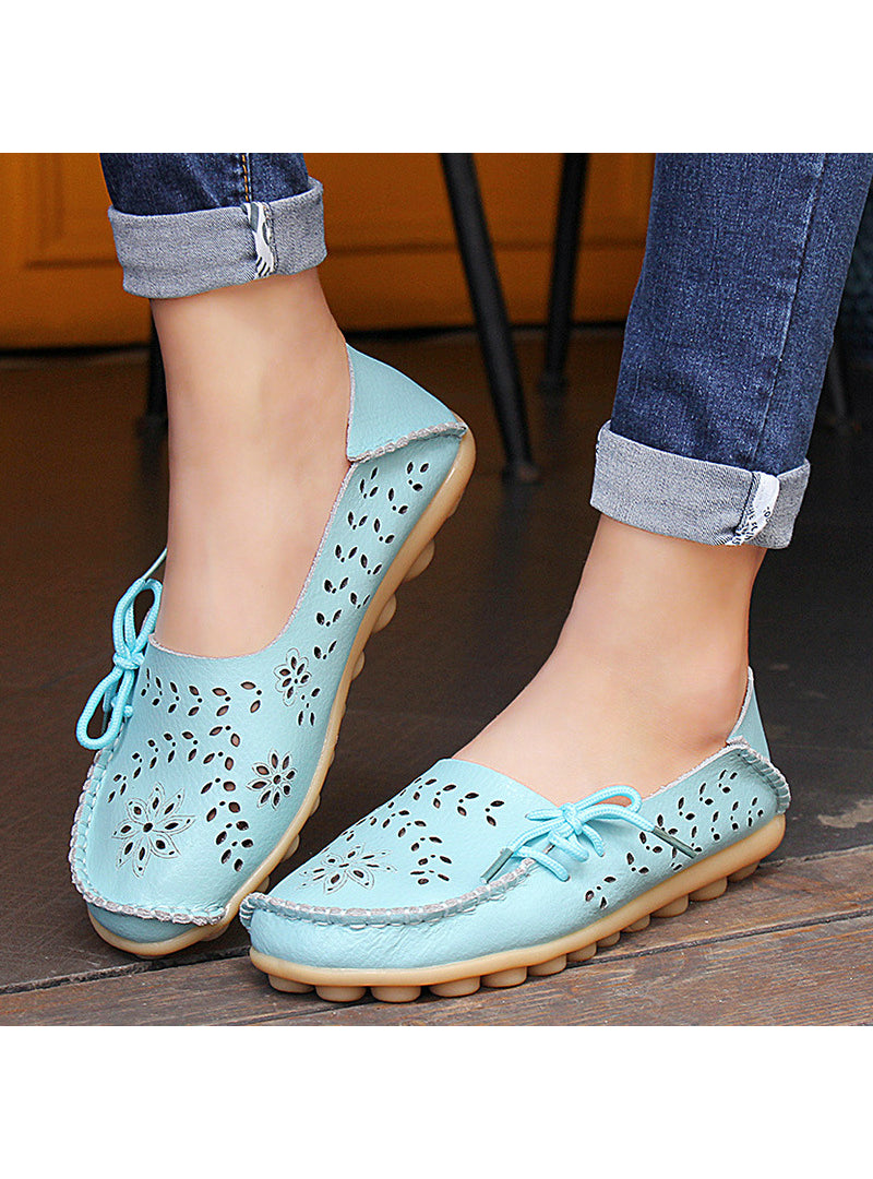 Leather Shoes Woman Loafers Slip-On Female Flats