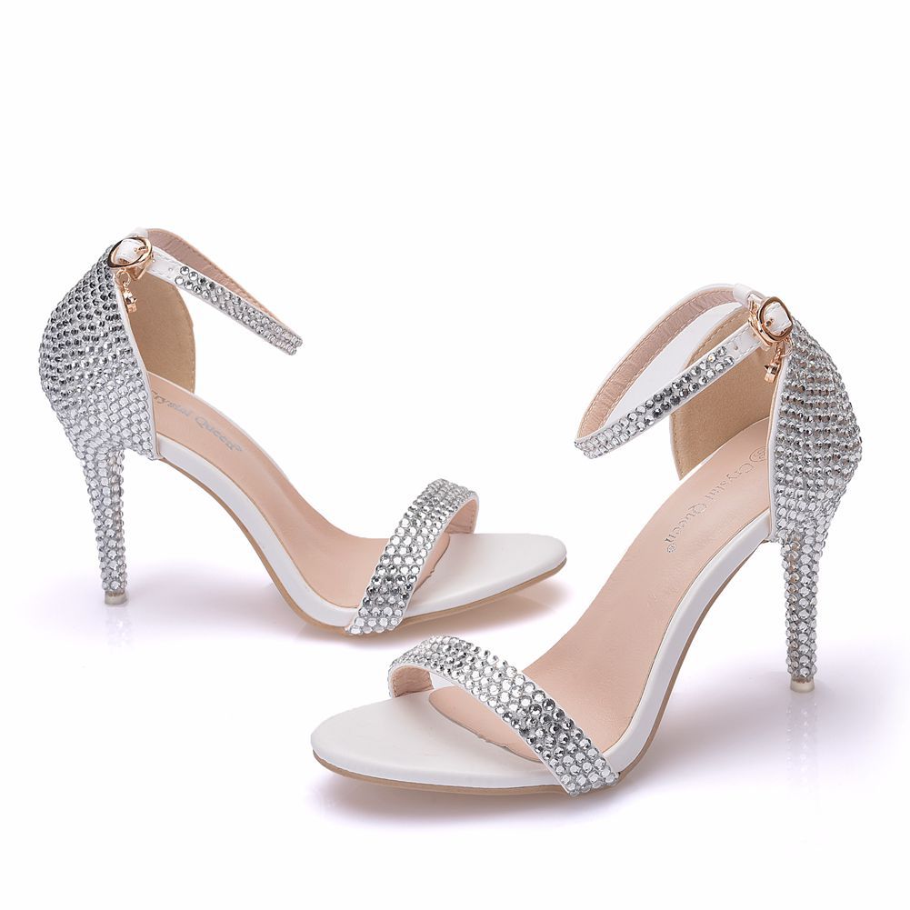 Sequined Roman Stiletto Crystal Sandals Shoes