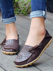 Leather Shoes Woman Loafers Slip-On Female Flats