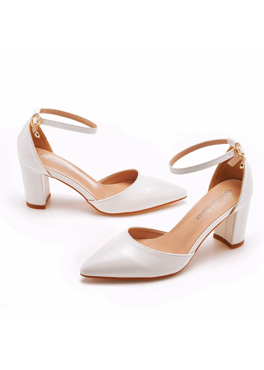 7.5 cm Thick-heel Pointed Sandals