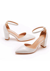 7.5 cm Thick-heel Pointed Sandals