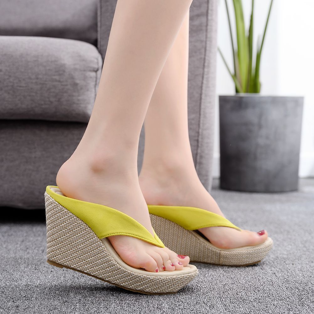 9 cm Bohemian Beach Thick-soled Wedge Slippers