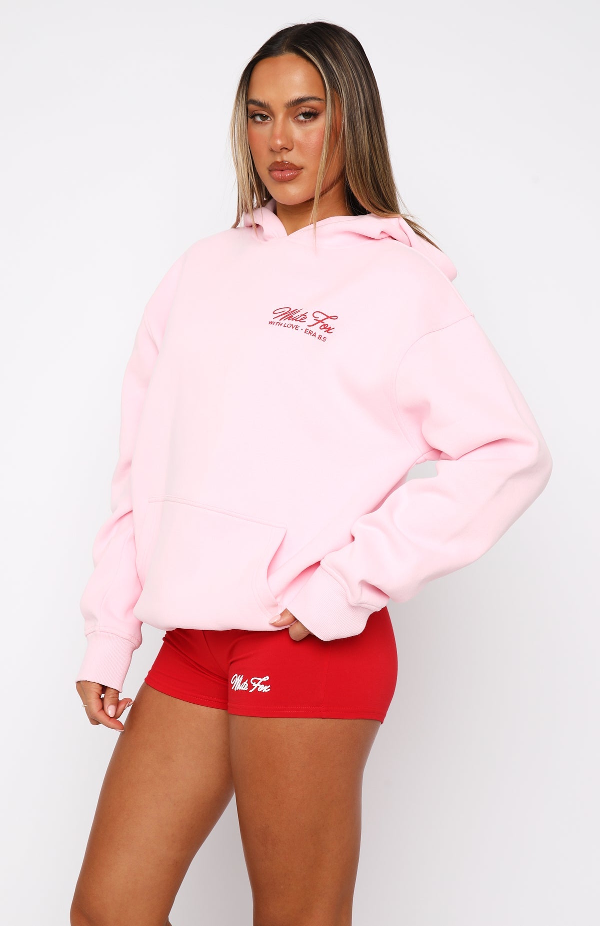 With Love & Kisses Oversized Hoodie Baby Pink
