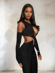 Cut-Out Cross Chest Jumpsuit