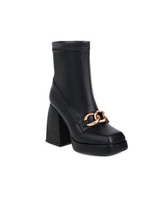 Retro Thick Heel Chain Square Martin Boots