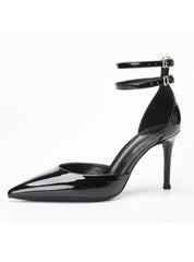 Pointed Patent Leather Stiletto Sandals