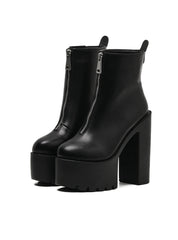 Thick-heeled High-heeled Zipper Martin Boots