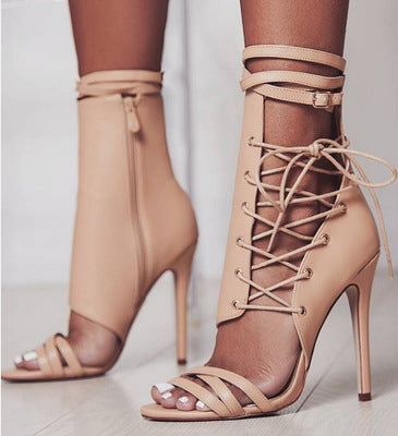 Roman Strappy Sandals Thin Heels