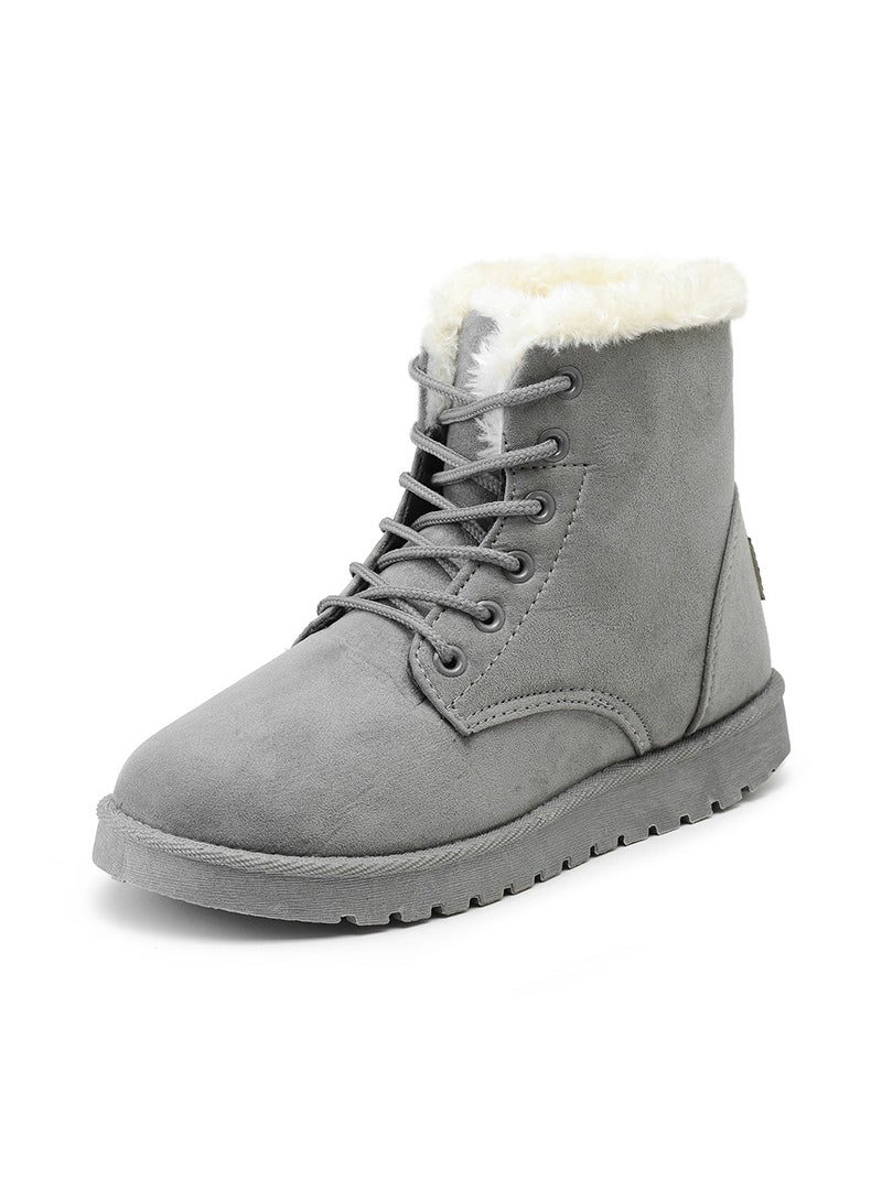 Winter Boots Suede Ankle Snow Boots Female Warm Fur