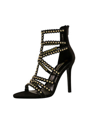 Open-toed Metal Rivet Gladiator Sandals