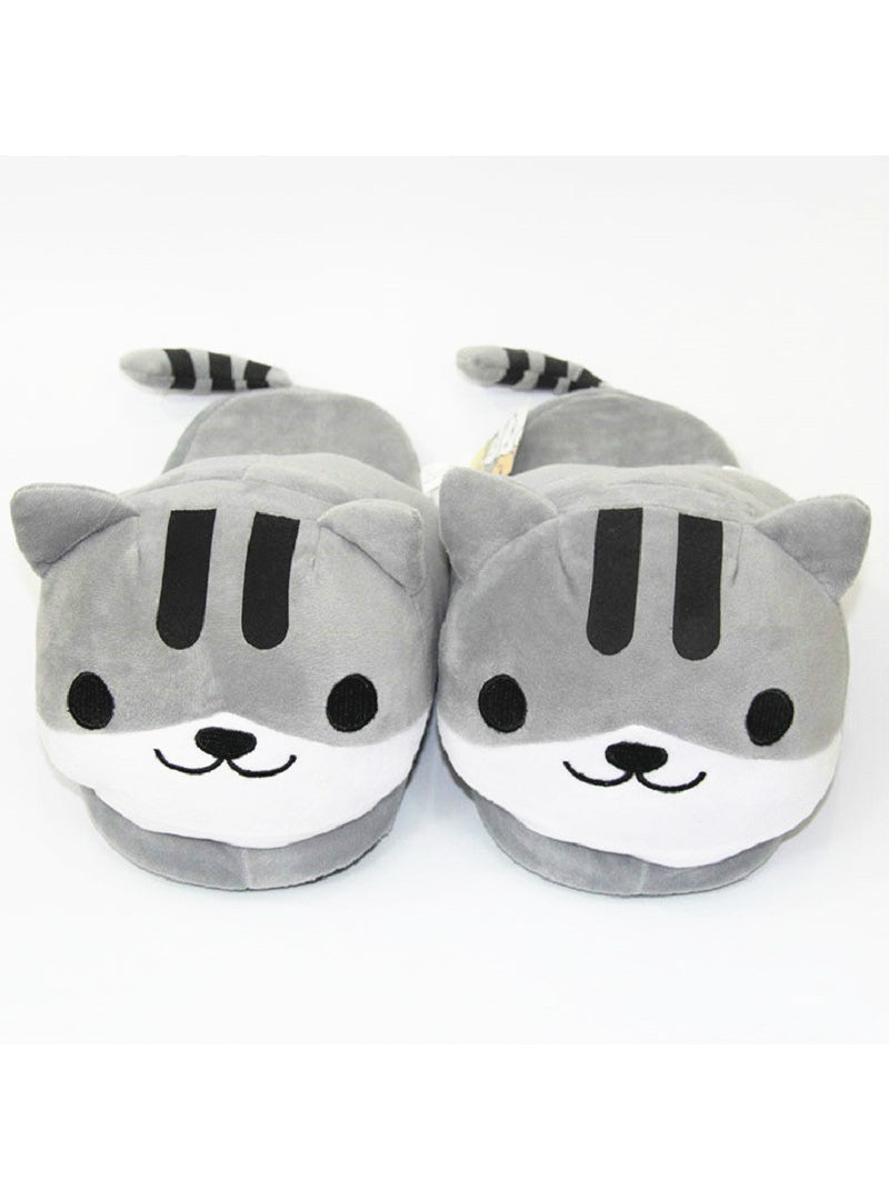 Cat Animal Indoor Slippers Furry Adult Cartoon House