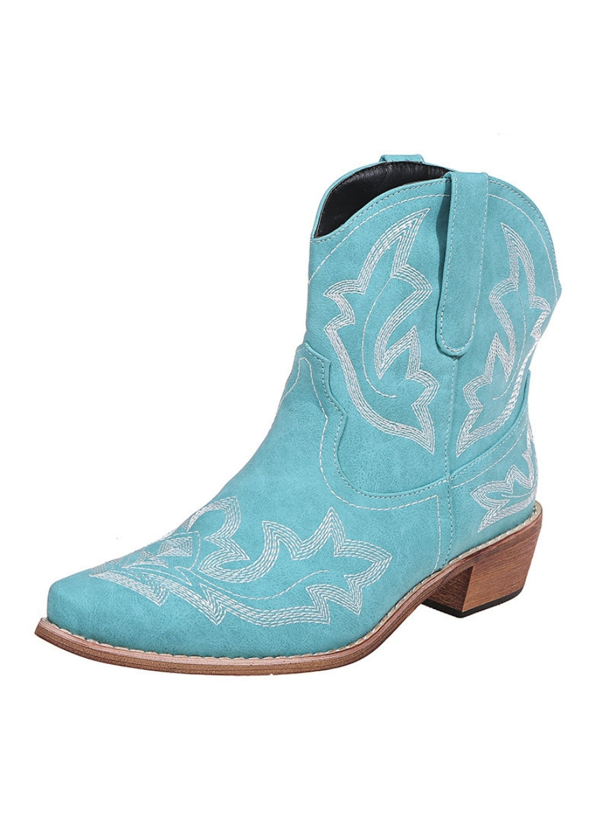 Thick Heel and Pointed Rubber Short Martin Boots