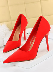 High Heels Satin Shallow Pointed Shoes