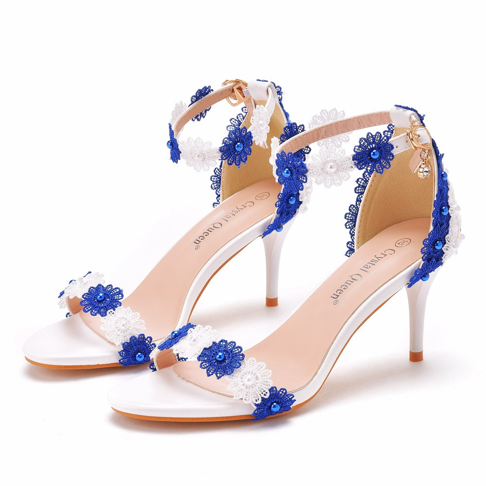 Women Beaded Stiletto Heels Sandals