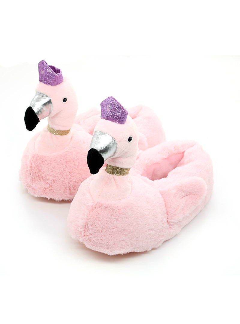 Women Warm Indoor Slippers Bling Flamingos Slippers