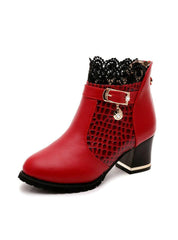 Women Boots Thick Heel Platform Shoes Buckle