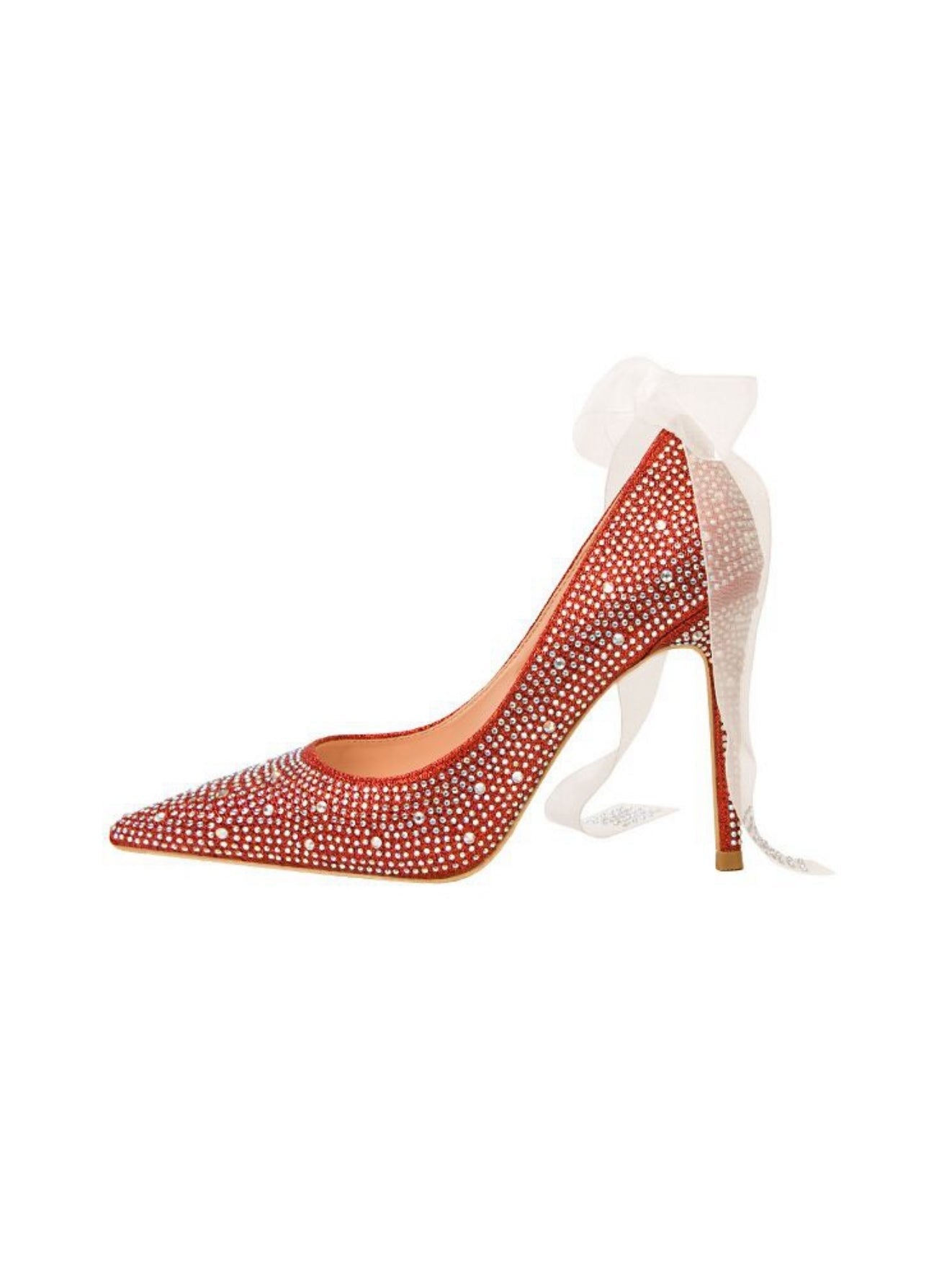 Thin-heeled Shallow-mouth Pointed Rhinestone High heels