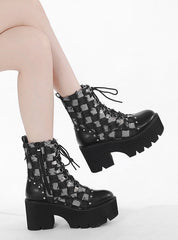 Women's Thick Chain and Thick Heel Boots Shoes