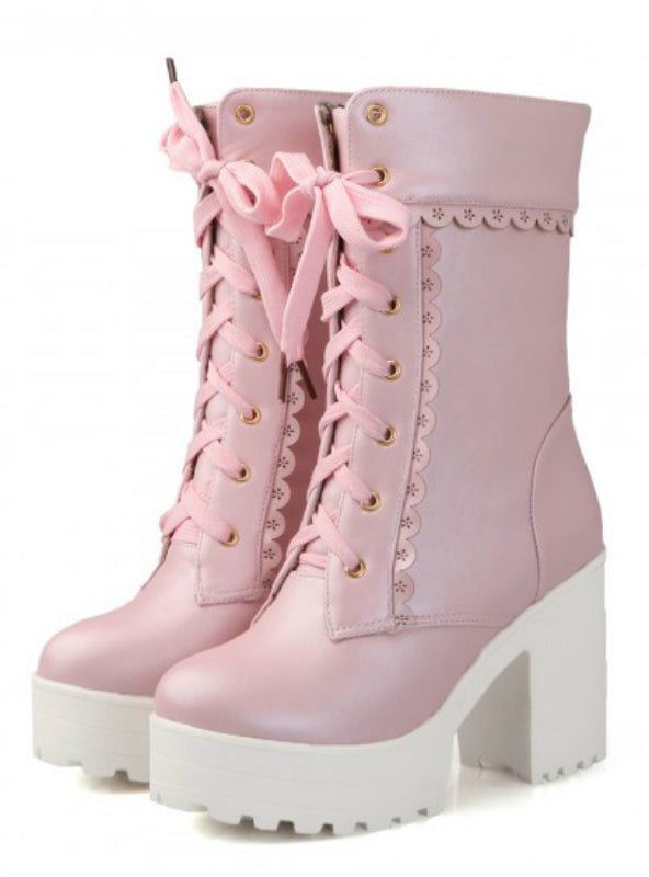 Students Soft Sister Lolita High-heeled Boots