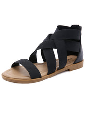 Gladiator Elastic Band Rear Zipper Sandals