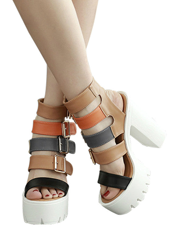 Sandals High Heels Summer Buckle Female