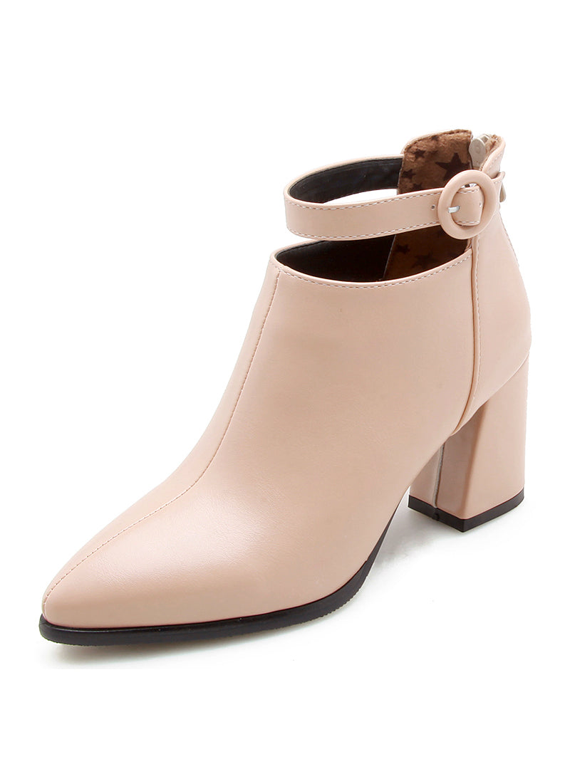 Pointed Toe Square Heel Women Boots Fashion