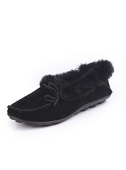 Flats Heel Shoes Warm Fur Winter Round Toe Female