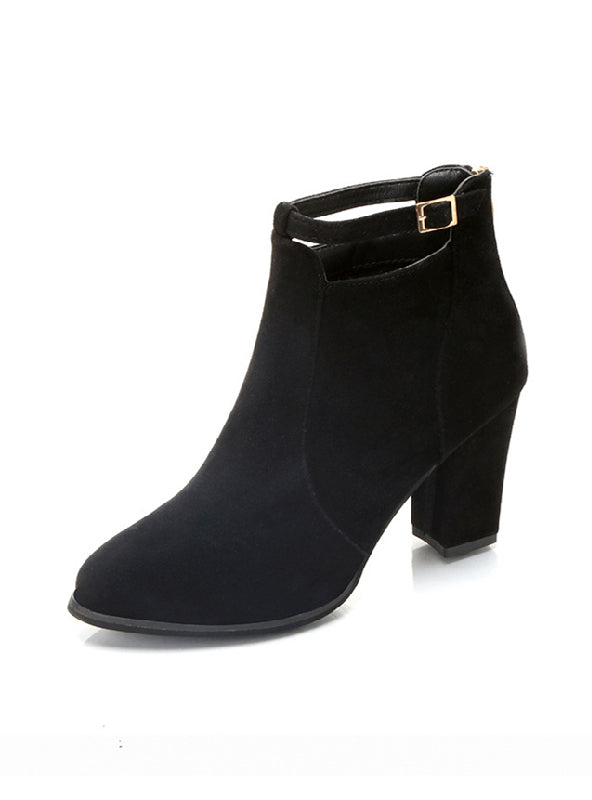 Thick Heels Back Zipper Martin Boots