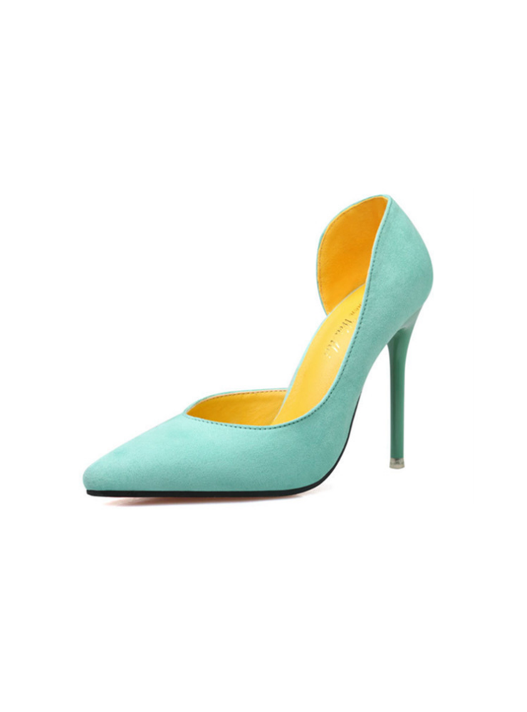 Suede Shallow Mouth Pointed High Heels Shoes