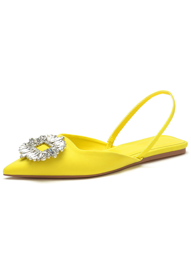 Pointed Flat-bottomed Rhinestone Sandals