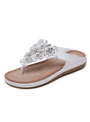 Bohemian Rhinestone Flower Flip-flops Slippers