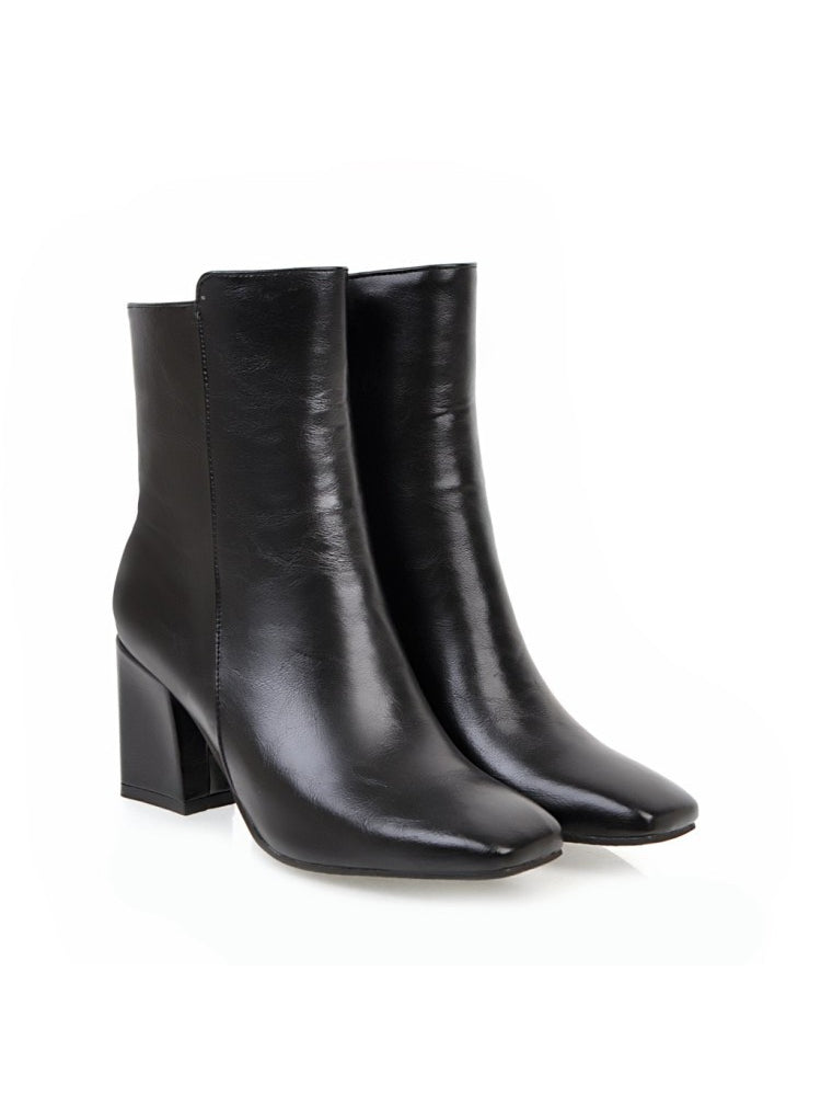 Short Thick Heels Square-headed Female Boots