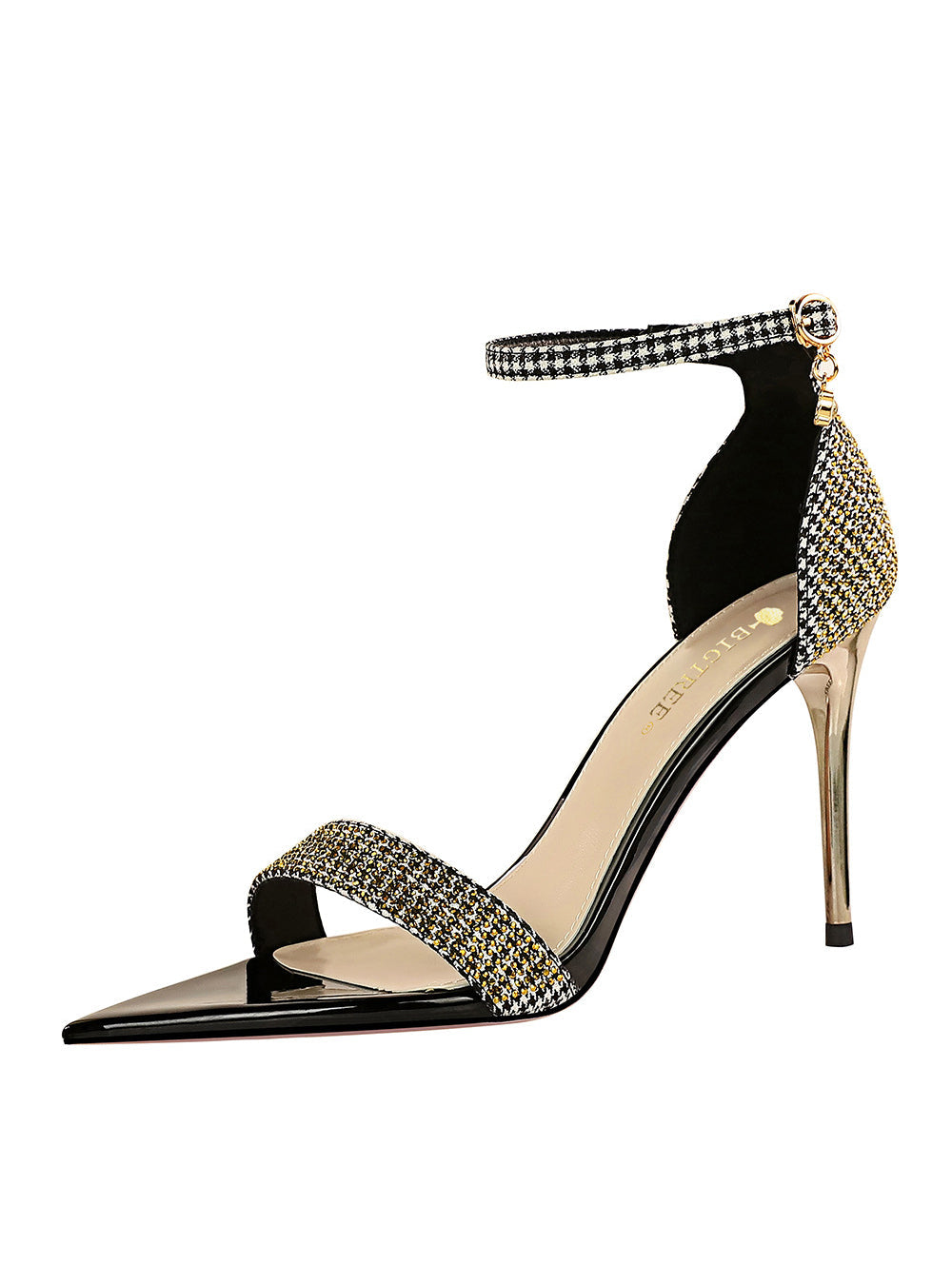 Metal Ultra-high Heel Pointed Open Toe Sandals